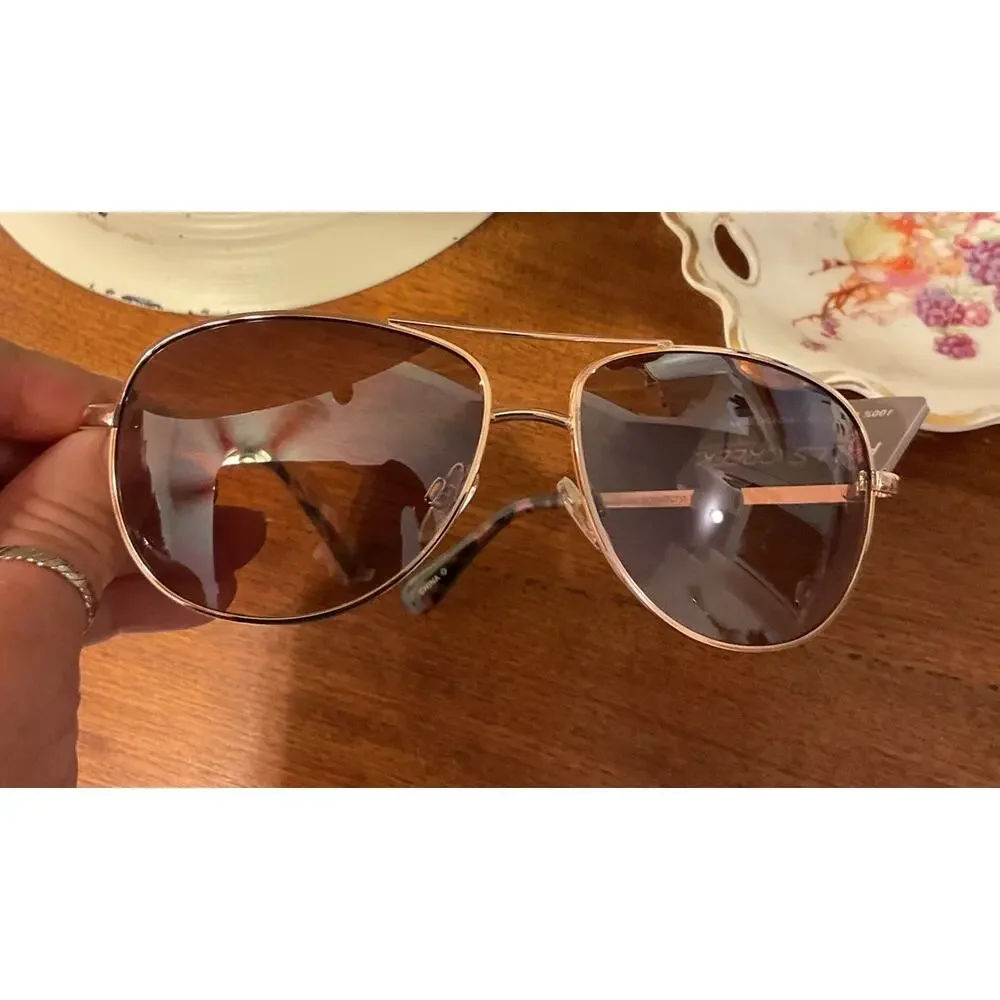 NWT Falls Creek Aviator Gold Metal Rim Tortoise Shell Ear PCs